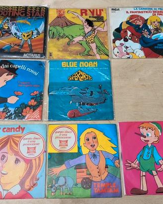 45 giri dischi cartoni animati vintage anni 80