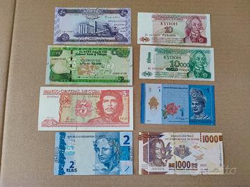 Lotto collezione 8 banconote mondo Fiordistampa 