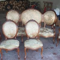 SALOTTO ANTICO COMPLETO IN LEGNO MASSELLO