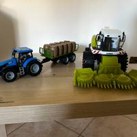 Trattore e mietitrebbia