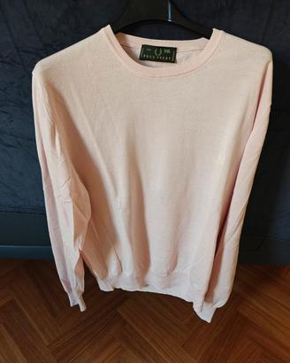 Pullover maglia Fred Perry rosa 100% cotone