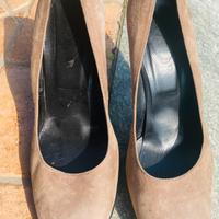 Décolleté con Tacco Tod's Suede Beige Gommini