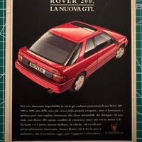 Pubblicità Rover 200 GTi originale 1991 vintage au