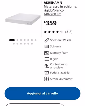 Materasso Ikea Akrehamn 140x200