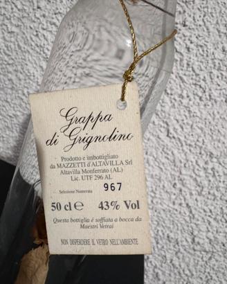 Grappa Grignolino Mazzetti vintage