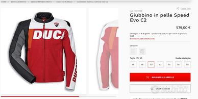 GIACCA MOTO DUCATI PELLE SPEED EVO C2 SPIDI TG 50
