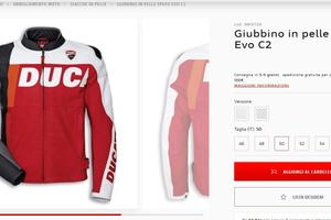 GIACCA MOTO DUCATI PELLE SPEED EVO C2 SPIDI TG 50