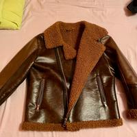 Giacca Zara in similpelle marrone taglia L