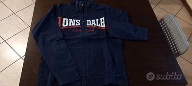 FELPA LONSDALE UOMO - ZIP - BLUE