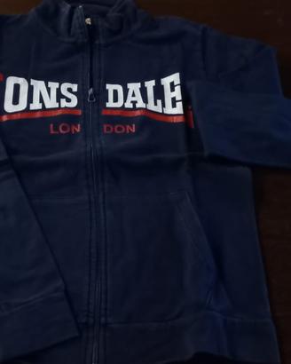 FELPA LONSDALE UOMO - ZIP - BLUE