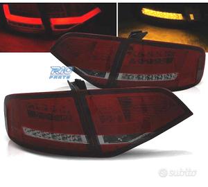 FANALI AUDI A4 B8 07-11 LIGHT BAR ROSSO AFFUMICATO