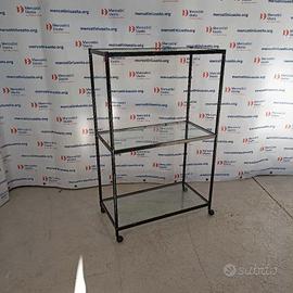 Scaffale su rotelle in vetro