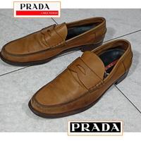 Mocassini Prada Vera Pelle n.41,5 Suola Cuoio Loaf