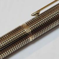 ~ Parker 75 Flat Top Sterling Silver &14K G.F. Fou