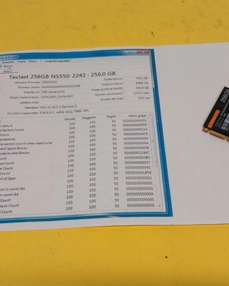 SSD M.2 2240 Teclast 256 Gbyte, usato, testato,