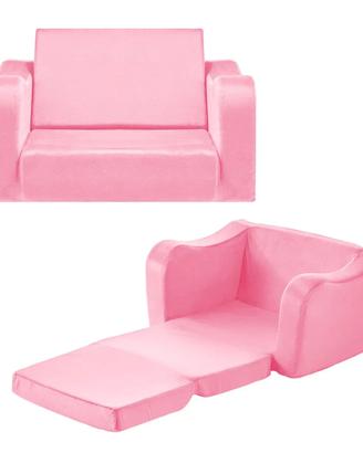 Divano Pieghevole per Bambini con Braccioli Rosa