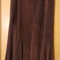 Gonna in pelle scamosciata