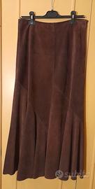 Gonna in pelle scamosciata