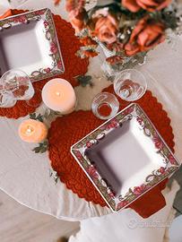 Servizio piatti quadrati creazione esclusiva