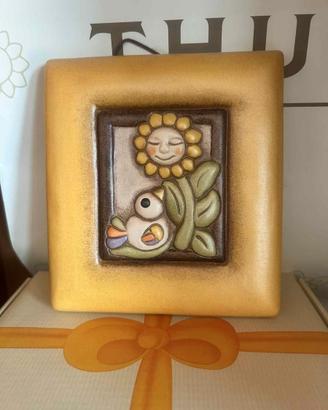 Thun quadro country in ceramica con girasole