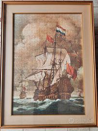 Cornice con puzzle in legno e vetro