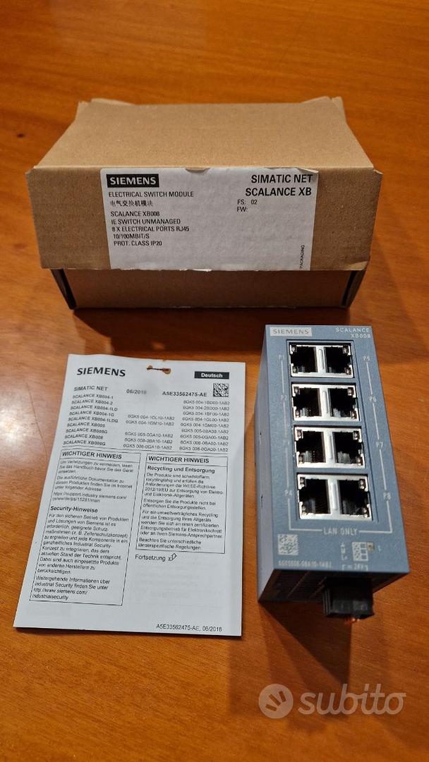 Siemens switch industriale 8 porte Scalance XB008 - Informatica In ...