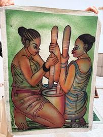 Tela africana in sabbia realizzata a mano