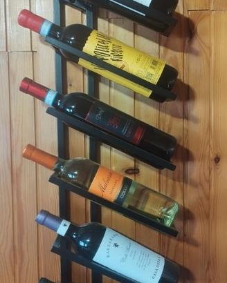 ESPOSITORE DA PARETE PER BOTTIGLIE IN FERRO