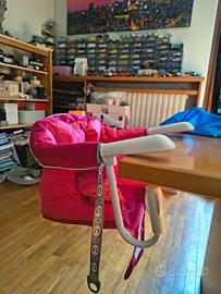 Seggiolino da tavolo PALI fucsia con borsa