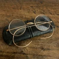 Occhiali antichi tondi Chambord pince-nez dorati