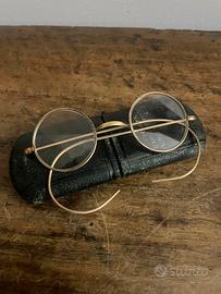 Occhiali antichi tondi Chambord pince-nez dorati