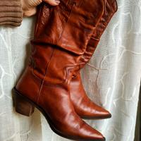 Stivali vintage in vera pelle