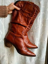 Stivali vintage in vera pelle