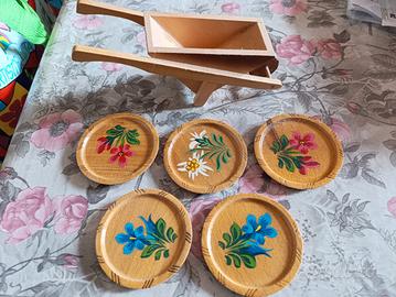 carriola e sotto bicchieri 