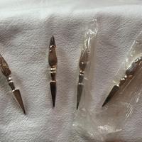 4 Coltellini posatine formaggio placcati argento