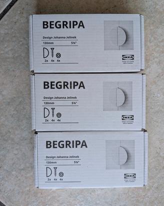 3 paia di maniglie IKEA Begripa bianche 