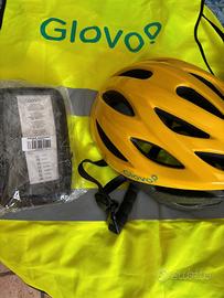 Kit Glovo nuovo – Casco, Gilet e Porta Cellulare
