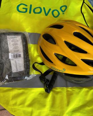 Kit Glovo nuovo – Casco, Gilet e Porta Cellulare