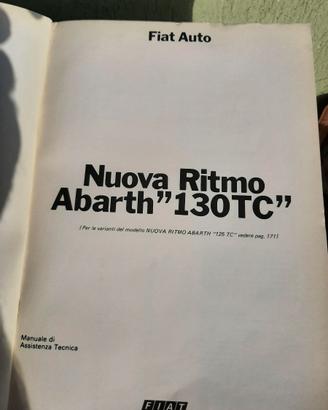 FIAT NUOVA RITMO ABARTH MANUALE ASSISTENZA TECNICA