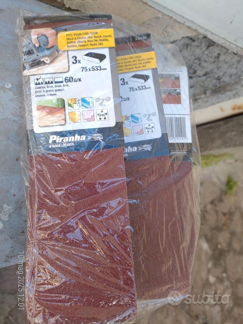 Nastri Abrasivi BLACK+DECKER 75x533 Mm - Grana 80, Confezione Da 3 Pezzi