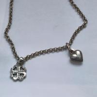 bracciale argento quadrifoglio cuore