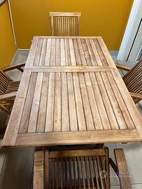 Tavolo e sedie da giardino