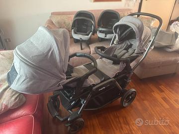 Passeggino gemellare trio peg perego duette piroet