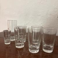 Set 7 Bicchieri Vintage in Vetro Scanalato