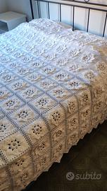 Coperta di cotone a uncinetto, fatta a mano