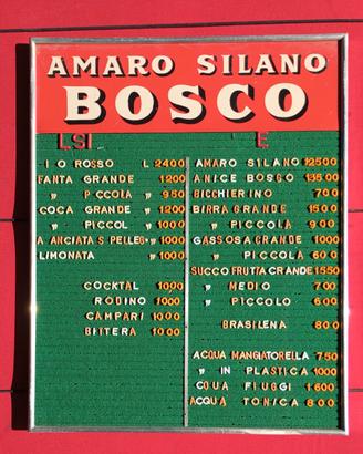 Amaro Silano Bosco listino prezzi, prezziario. 