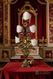 grande lampada candelabro altare rose e spighe