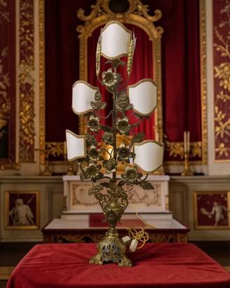 grande lampada candelabro altare rose e spighe