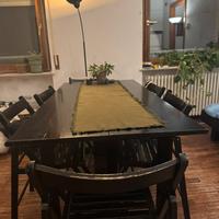 Tavolo in legno massello + 6 sedie pieghevoli