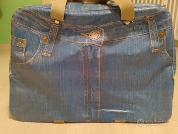 Borsone termico trama blu jeans